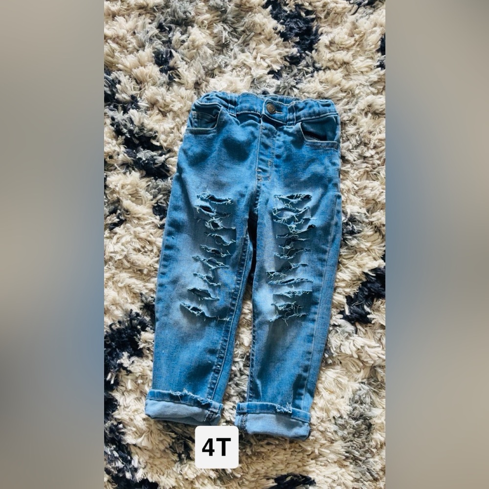Classic Distressed Kids Denim Jeans